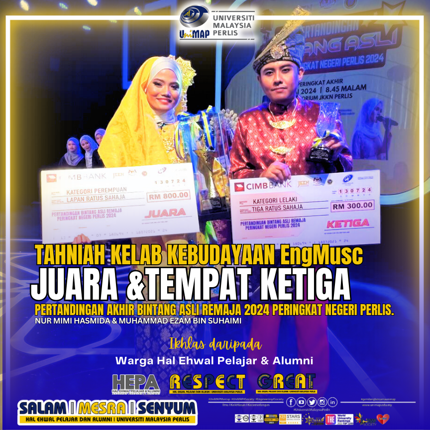 Winner and 2nd Runner-Up for Pertandingan Akhir Bintang Asli Remaja (State)